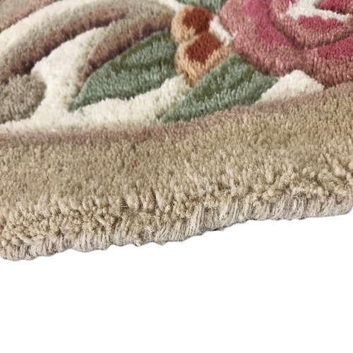 Beige Avolon Hand Woven Wool Round Rug