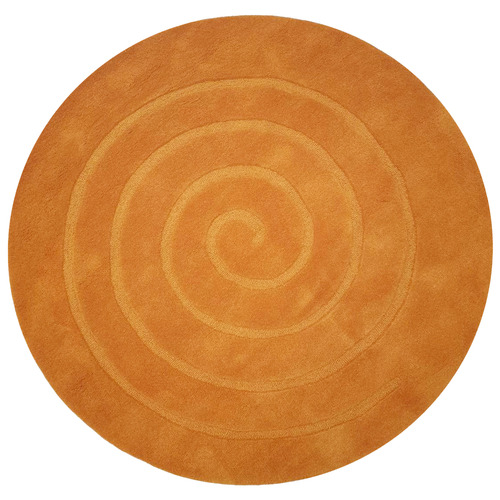 ArtisanDecor Orange Swirl HandTufted Wool Round Rug & Reviews Temple
