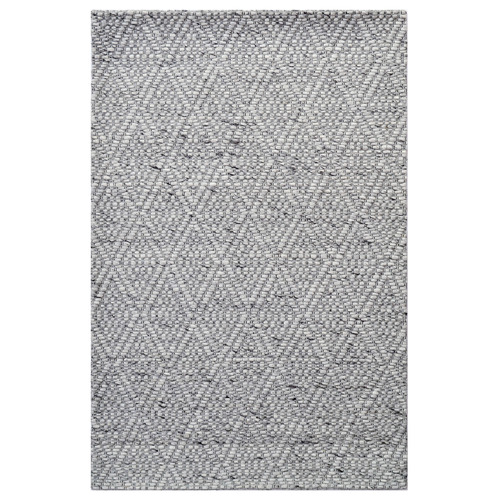 Ash Grey Barfi Hand-Woven Cotton-Blend Rug