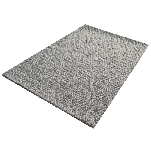 Boulevarde Rugs Ash Grey Barfi Hand-Woven Wool Rug | Temple & Webster