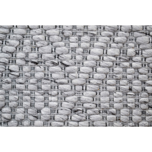 Ash Grey Barfi Hand-Woven Cotton-Blend Rug