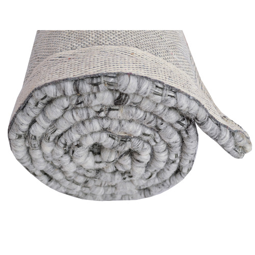 Ash Grey Barfi Hand-Woven Cotton-Blend Rug
