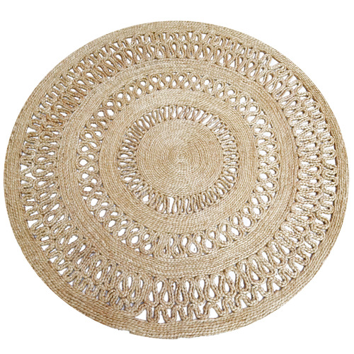 Boulevarde Rugs Natural Kerla Lovell Hand-woven Jute Reversible Round 