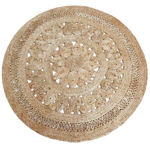 Boulevarde Rugs Natural Kerla Alby Hand-Woven Jute Reversible Round Rug ...