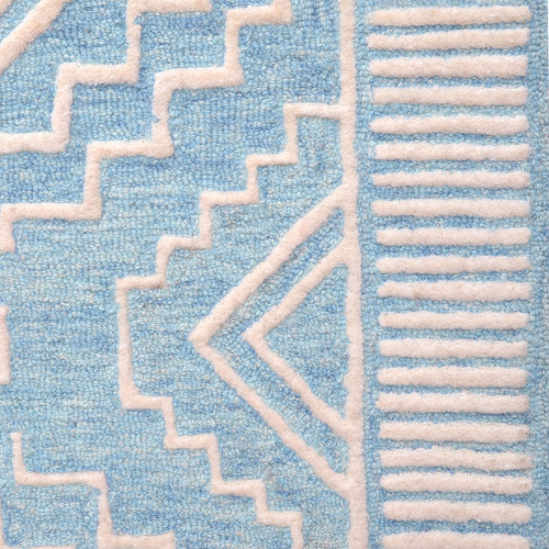 Aqua & White Stephano Hand-Tufted Wool Rug