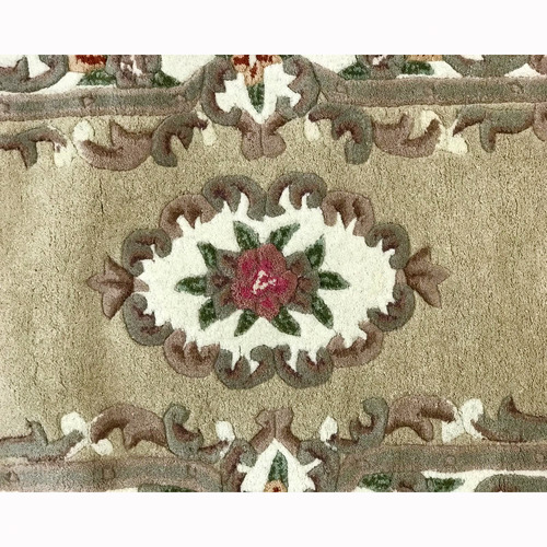 Beige Avolon Hand-Carved Wool Rug