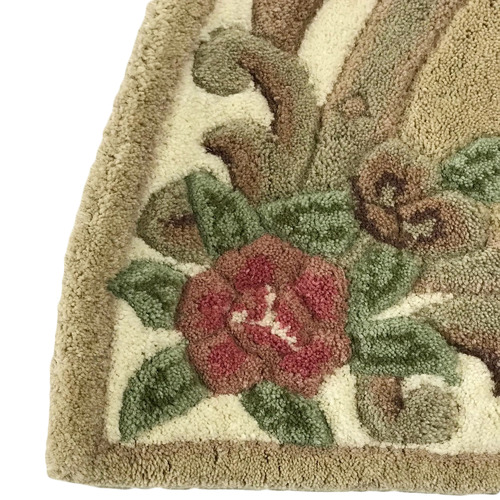 Beige Avolon Hand-Carved Wool Curved Rug
