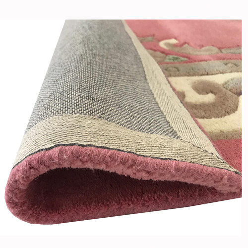 Pink Avolon Hand-Carved Wool Curved Rug