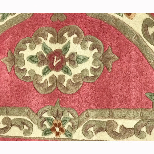 Pink Avolon Hand-Carved Wool Curved Rug