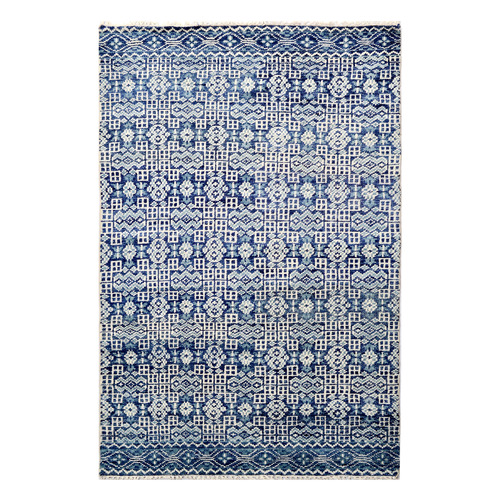 Blue Jaipur Qumi Hand-Knotted Wool Rug
