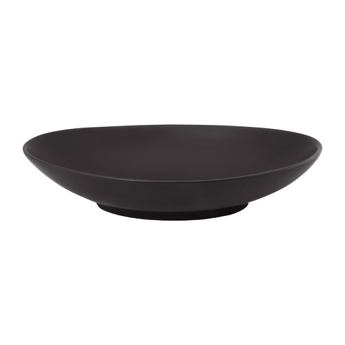 Matte Black Oval Serving Plate 23cm