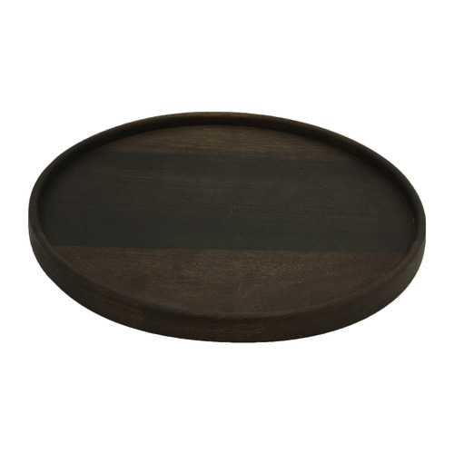 Black 30cm Mango Wood Plate | Temple & Webster