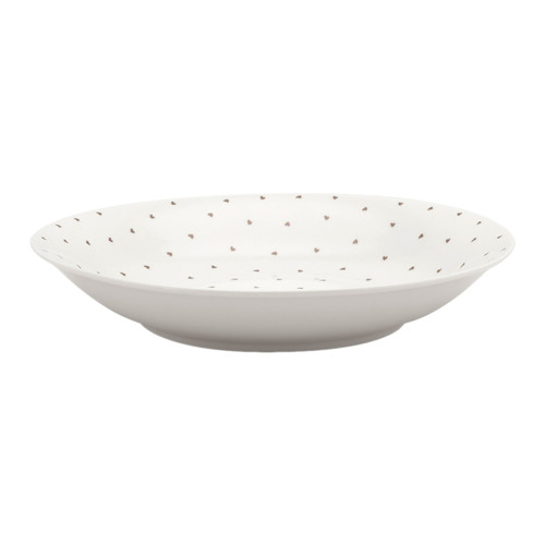 White Golden Hearts Pasta Plate 25.5cm