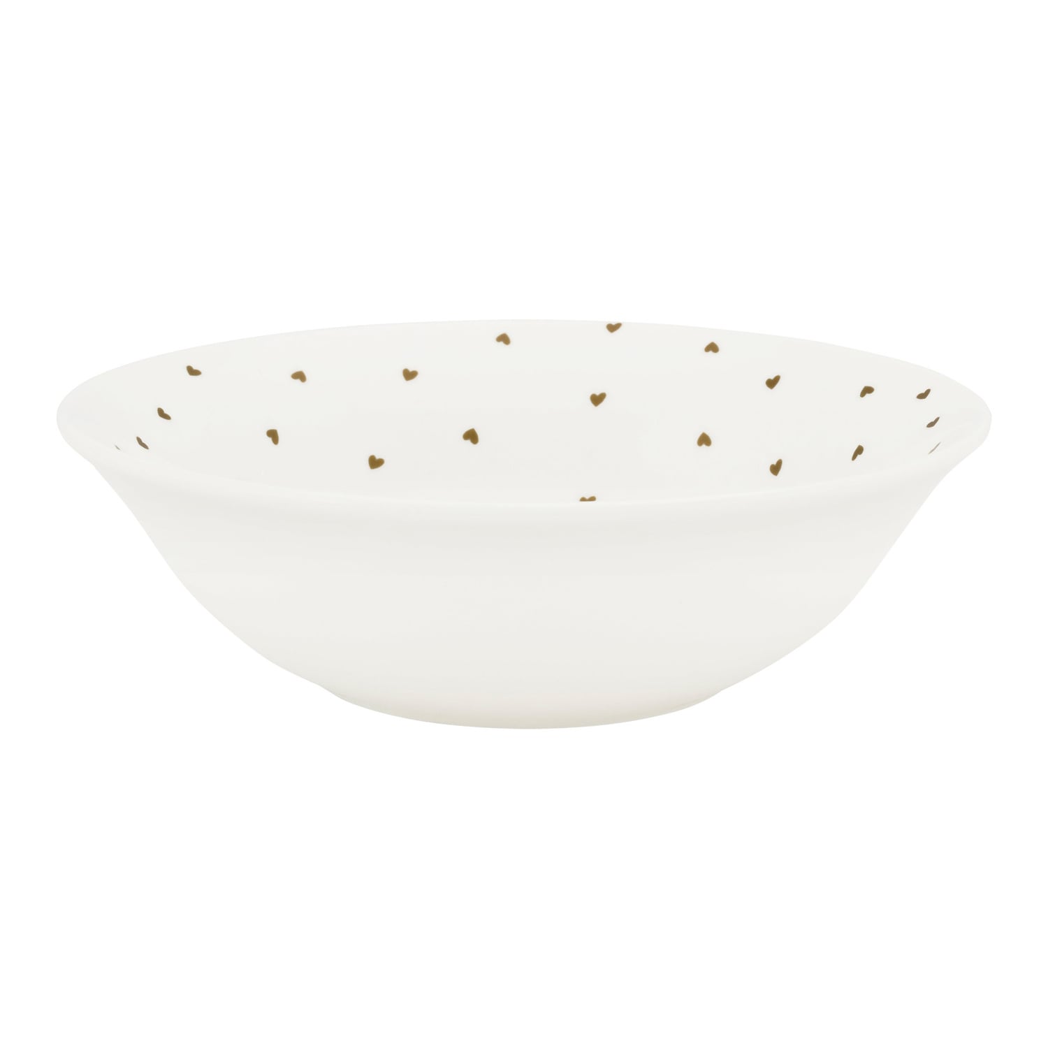 White Golden Hearts Bowl 15cm