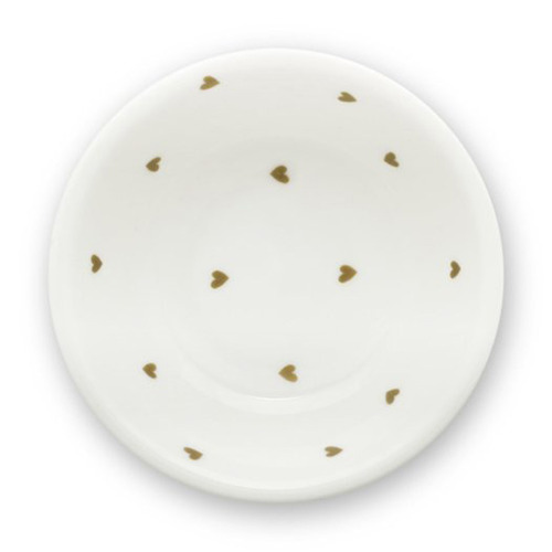 White Golden Hearts Tea Tip 7cm