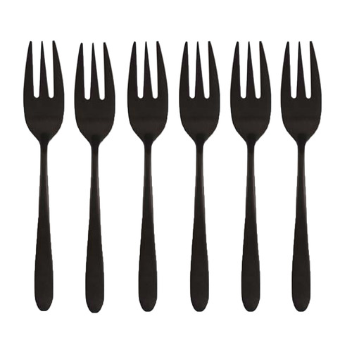 Matte Black Set of 6 Tea Forks