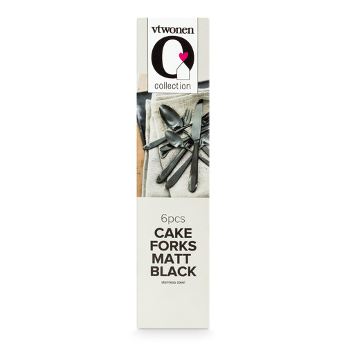 Matte Black Set of 6 Tea Forks