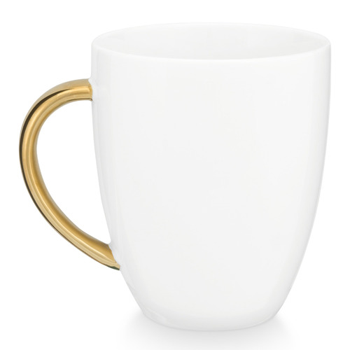 White & Gold 250ml Porcelain Mug