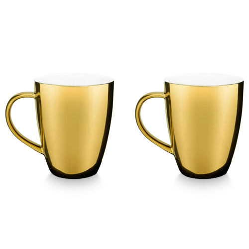 Gold 400ml Porcelain Mugs