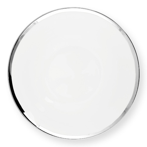 White & Silver 15cm Porcelain Bowl