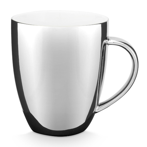 Silver 400ml Porcelain Mugs