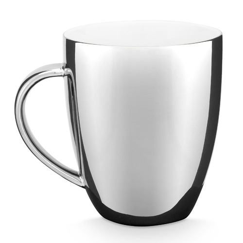 Silver 400ml Porcelain Mugs