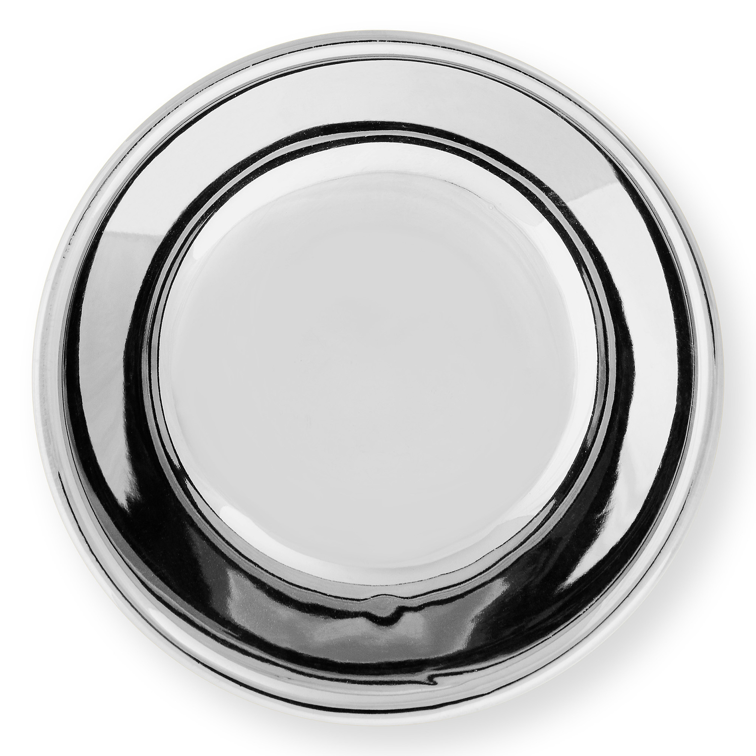 Silver 7.2cm Porcelain Tea Tip & Sauce Bowls