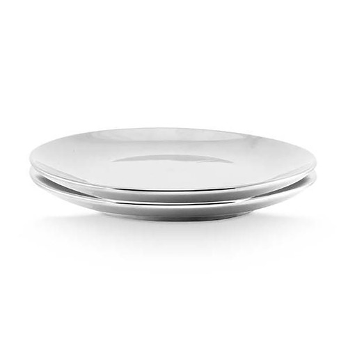 Silver 20cm Porcelain Dinner Plates
