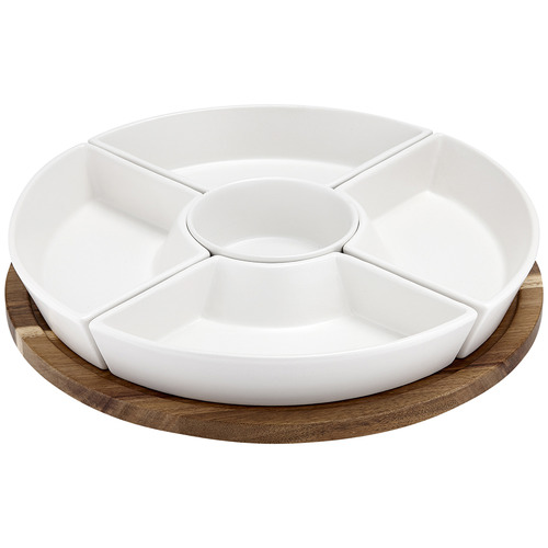 Essentials Stoneware Spinning Server