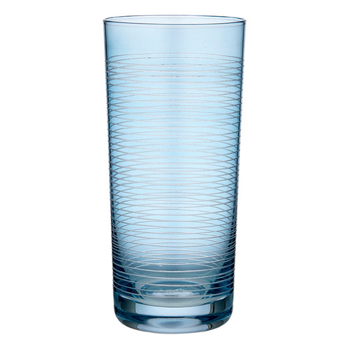 Linear Etched Blue Highball Tumblers