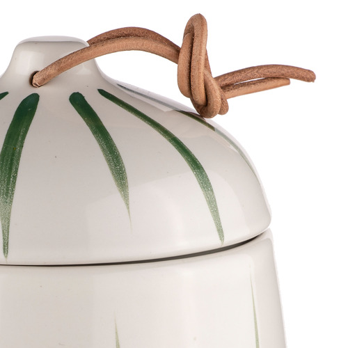 Kelly Green Carnival Stoneware Canister Temple & ster