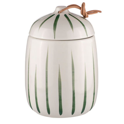 Kelly Green Carnival Stoneware Canister Temple & ster
