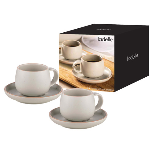 4 Piece Nestle Espresso Cup & Saucer Set