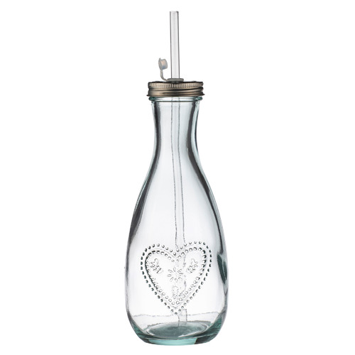 Eco Hearts 600ml Glass Bottle