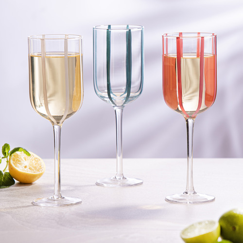 Stripe Wine Glasses