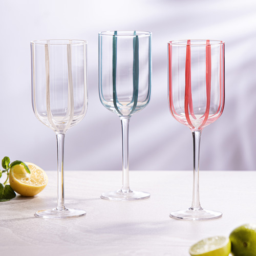 Stripe Wine Glasses