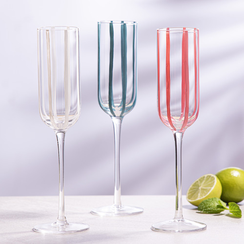 Stripe Champagne Glasses