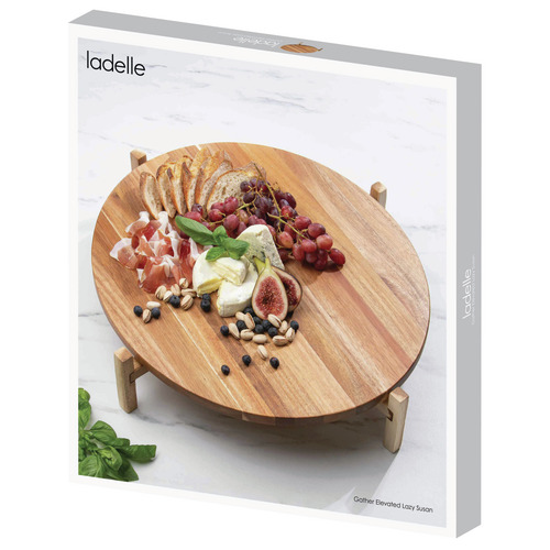 Gather Acacia Wood Elevated Lazy Susan