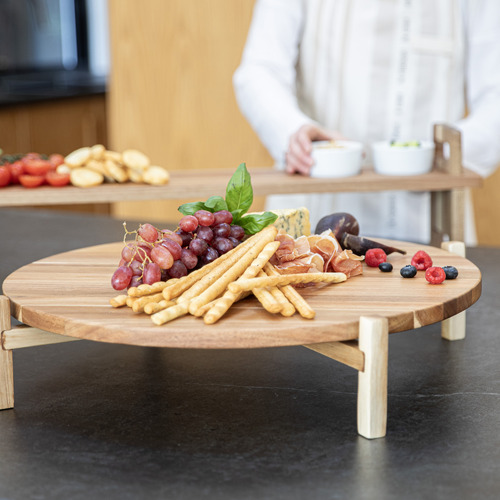 Gather Acacia Wood Elevated Lazy Susan