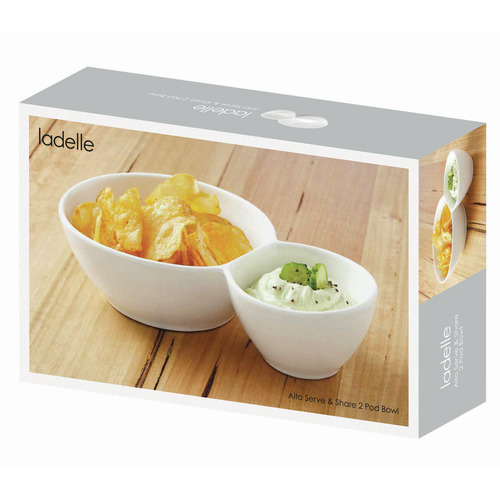 2 Pod Alto Serve & Share Chip & Dip Bowl