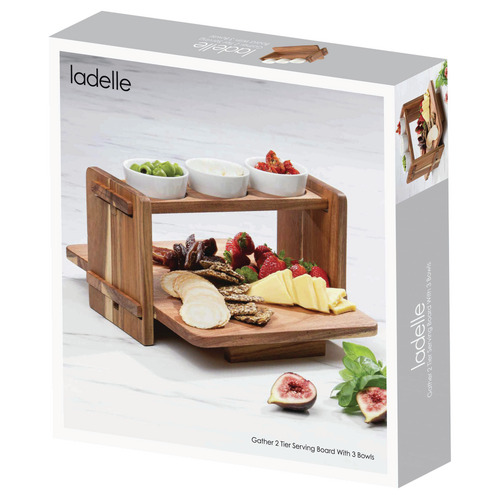 Gather 2 Tier Serving Board with Bowls