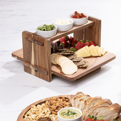 Gather 2 Tier Serving Board with Bowls
