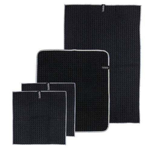 4 Piece Mega Waffle Kitchen Towel, Mat & Dish Cloth Set