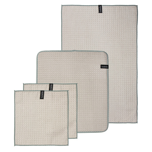 4 Piece Mega Waffle Kitchen Towel, Mat & Dish Cloth Set