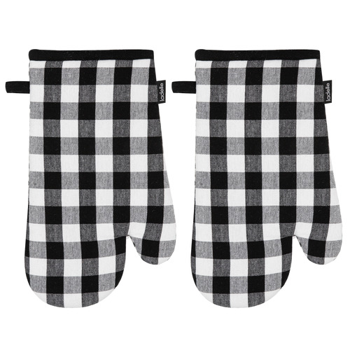 Eco Gingham Cotton-Blend Oven Mitts