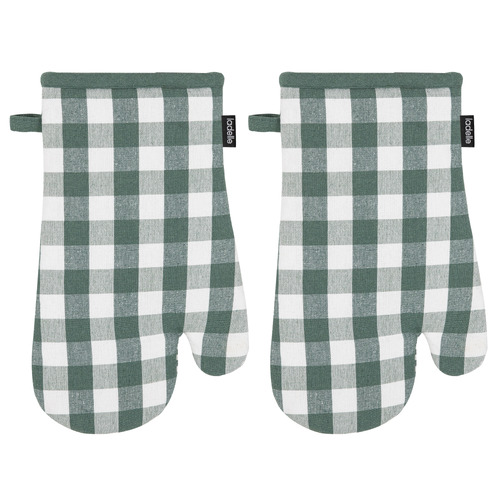 Eco Gingham Cotton-Blend Oven Mitts