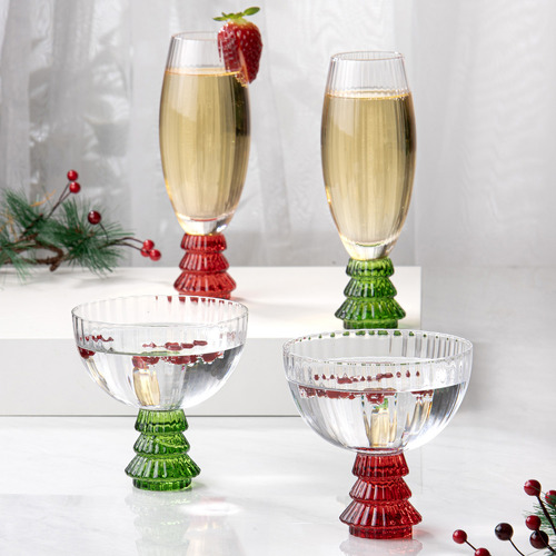 Garland Xmas Tree Champagne Glasses