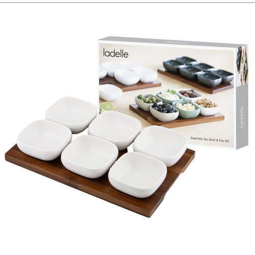 Piece Essentials Porcelain Bowl & Serving Tray Set