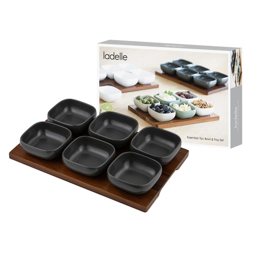 Piece Essentials Porcelain Bowl & Serving Tray Set