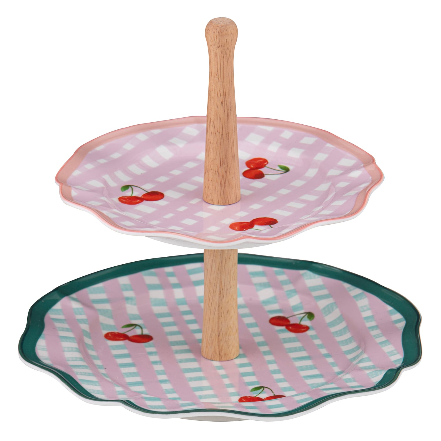 Capri Cherry Scalloped 2 Tier Cake Stand